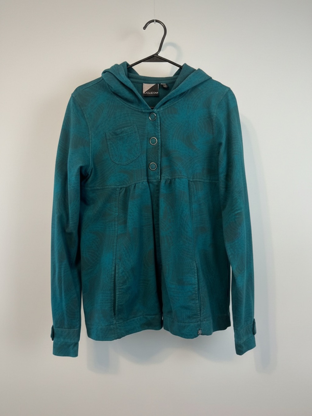 Volcom Teal Hooded Button-Front Jacket